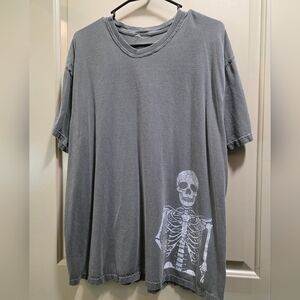 Gray Skeleton Graphic Tee